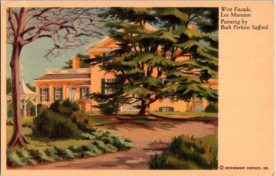 Arlington VA postcard WEST FACADE LEE MANSION RUTH PERKINS SAFFORD 9/12 AW1846 Arlington VA postcard WEST FACADE LEE MANSION RUTH PERKINS SAFFORD 9/12 AW1846