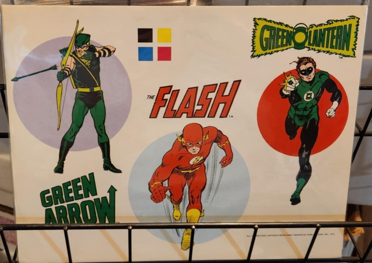 Green Arrow Lantern Flash DC Production Art from Jack Adler Collection 1975 COA Green Arrow Lantern Flash DC Production Art from Jack Adler Collection 1975 COA