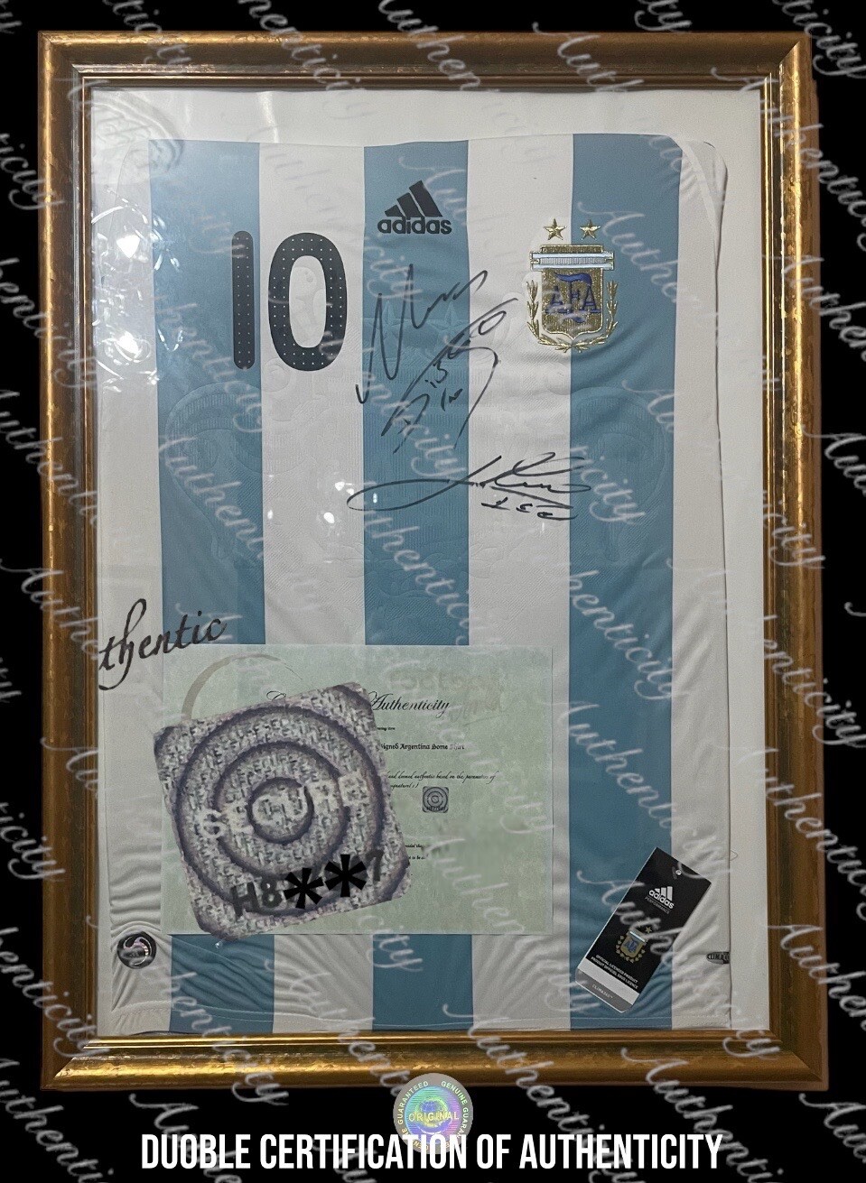 MARADONA AND MESSI DOUBLE SIGNED (RARE single jersey) double certification. MARADONA AND MESSI DOUBLE SIGNED (RARE single jersey) double certification.