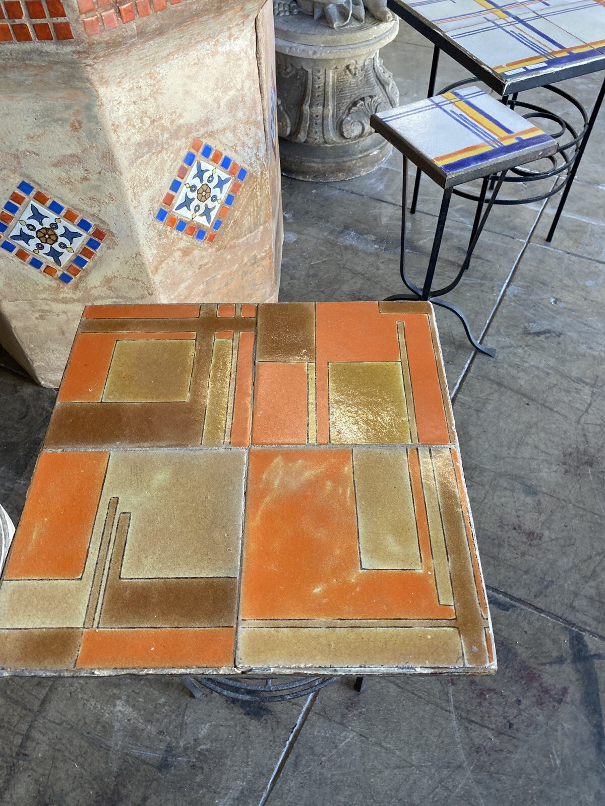 Old Antique Tile D&M Table 16x16 Catalina Malibu Batchelder Era