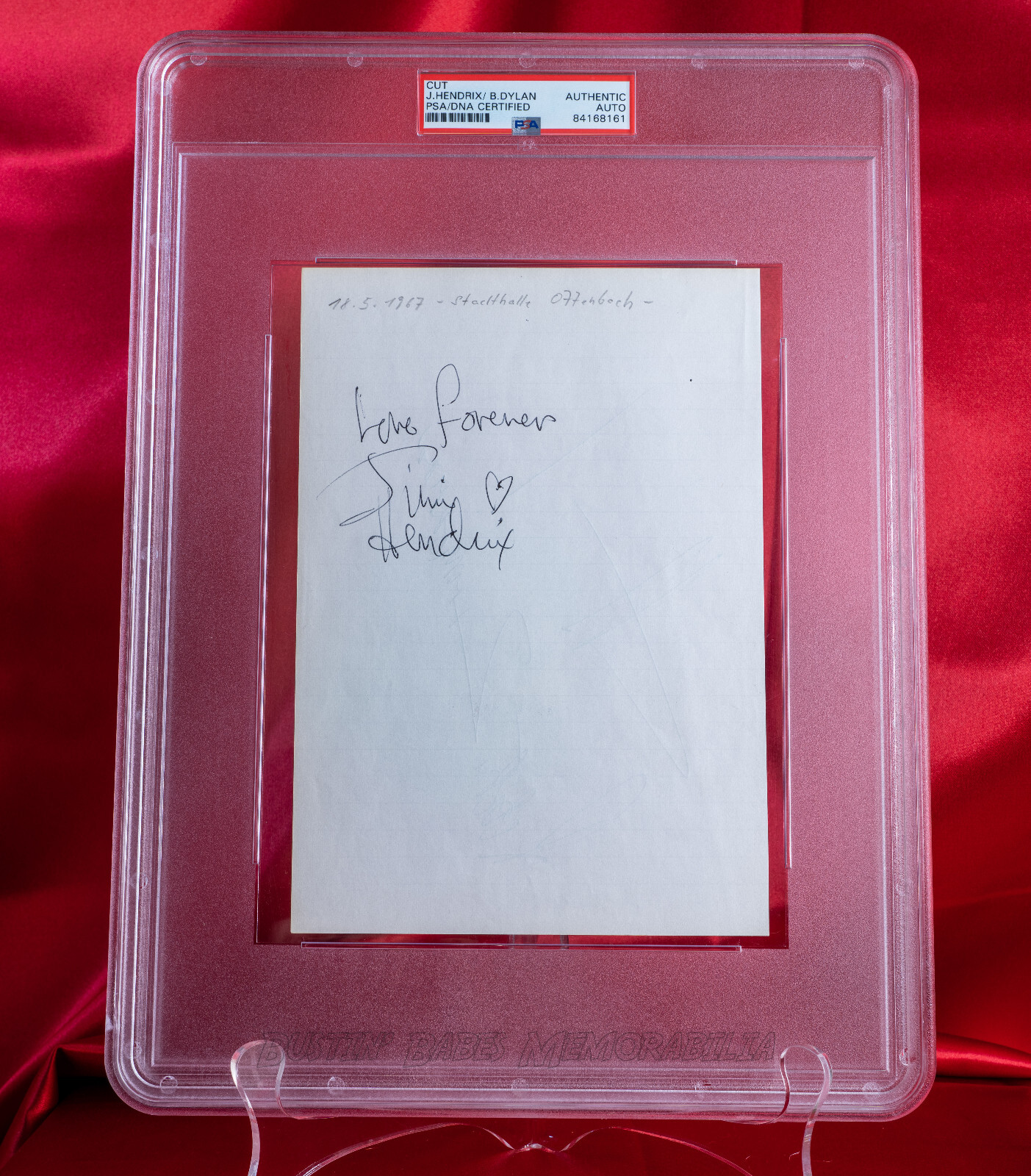 1967 JIMI HENDRIX AUTO PSA Slabbed Album Page | 1967 JIMI HENDRIX AUTO PSA Slabbed Album Page |