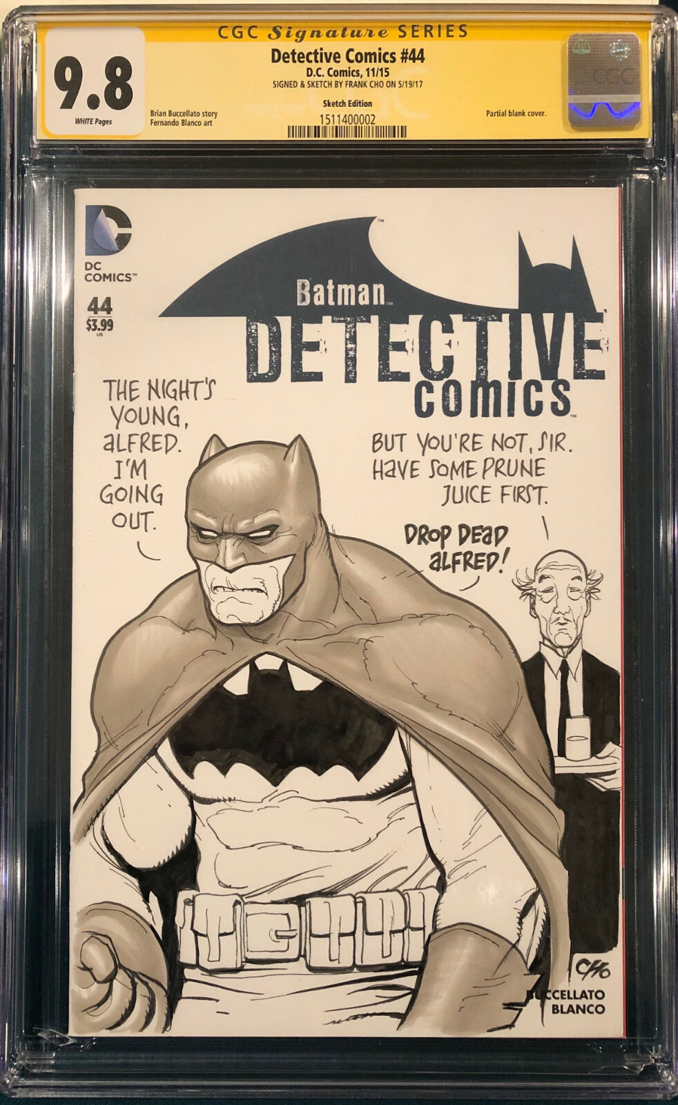 FRANK CHO ORIGINAL Sketch CGC 9.8 ss Signed BATMAN JOKER HARLEY QUINN NOT CBCS