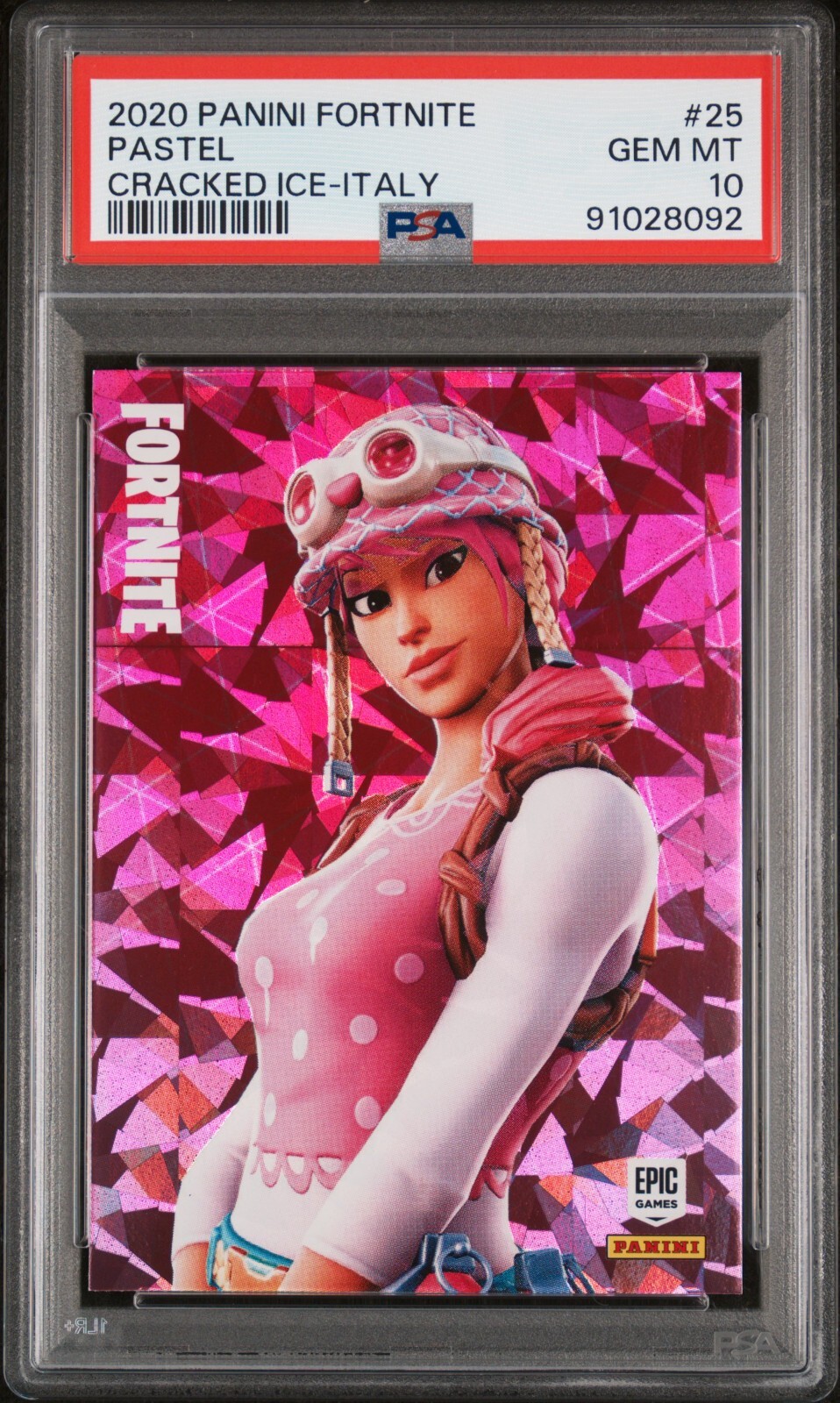 2020 PANINI FORTNITE SERIES 2 PASTEL CRACKED ICE ITALY PRINT PSA 10 GEM MINT 2020 PANINI FORTNITE SERIES 2 PASTEL CRACKED ICE ITALY PRINT PSA 10 GEM MINT