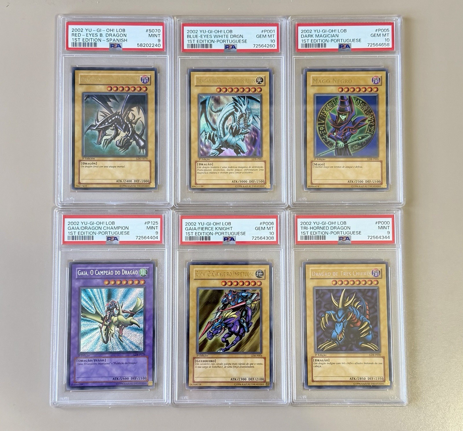 2002 LOB 1st Edition Blue Eyes White Dragon - Dark Magician Full Set PSA10 By 2002 LOB 1st Edition Blue Eyes White Dragon - Dark Magician Full Set PSA10 By