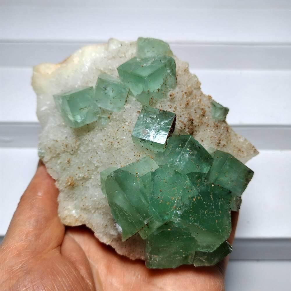 716g Light Blue-Green Fluorite Cluster on Matrix , Yaogangxian, Hunan, China 716g Light Blue-Green Fluorite Cluster on Matrix , Yaogangxian, Hunan, China