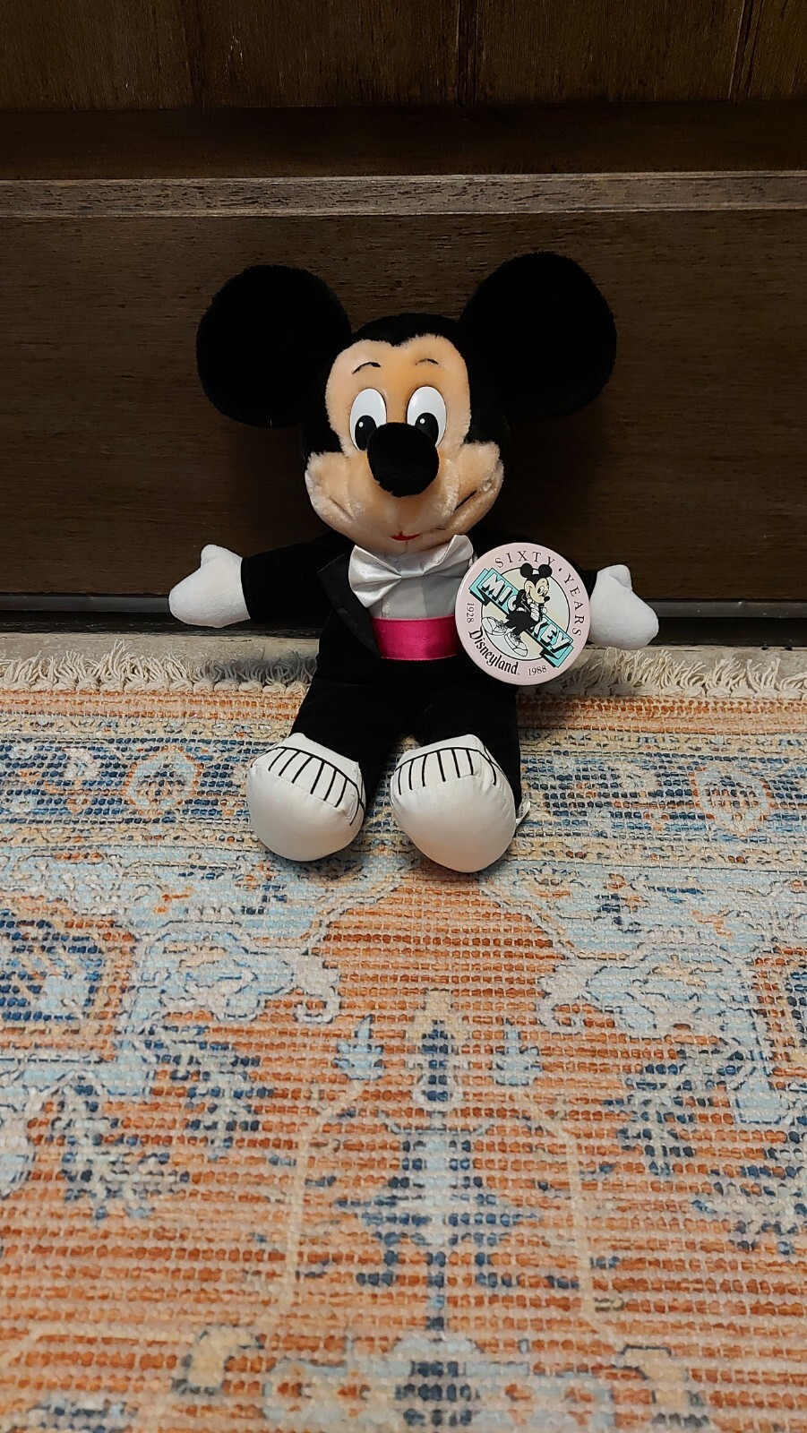 Mickey Mouse Plush Tuxedo 1988 60 year anniversary..1000th Customer At Gate