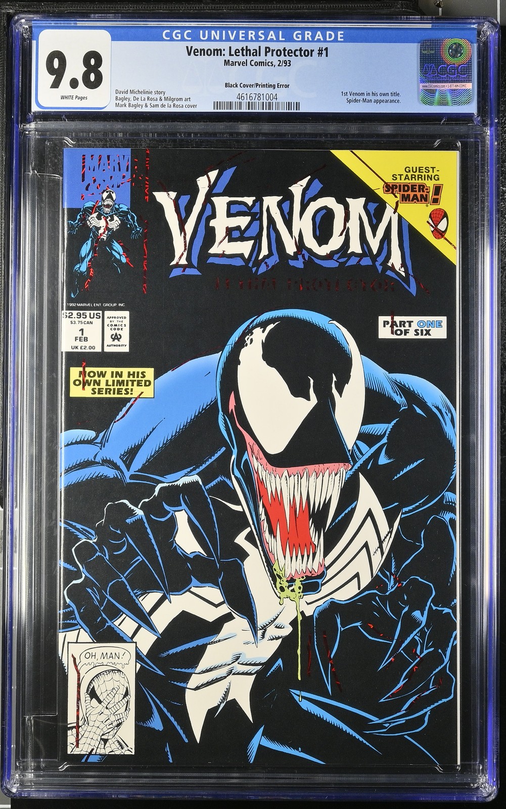 Venom: Lethal Protector #1 - Marvel Comics 1993 CGC 9.8 BLACK COVER/ PRINTING ER Venom: Lethal Protector #1 - Marvel Comics 1993 CGC 9.8 BLACK COVER/ PRINTING ER