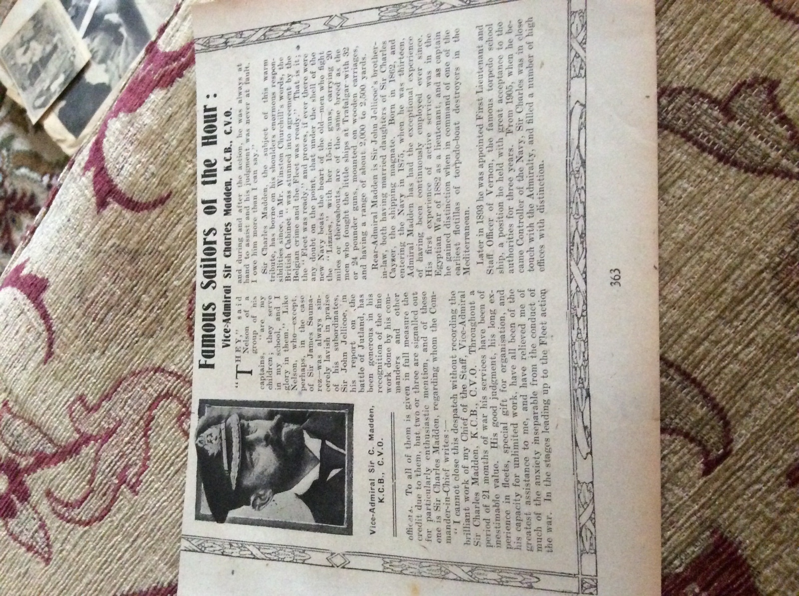 m11h ephemera 1916 ww1 picture article sir c madden m11h ephemera 1916 ww1 picture article sir c madden