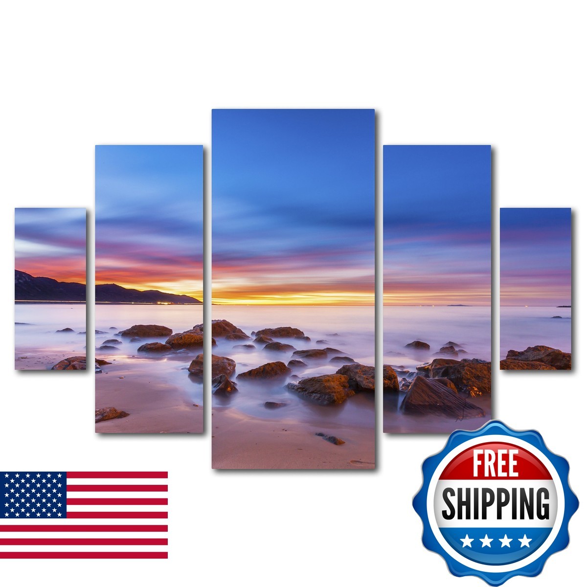 Trademark Fine Art Mussel Shoals Morning By Chris Moyer 5 Panel Art Set Trademark Fine Art Mussel Shoals Morning By Chris Moyer 5 Panel Art Set