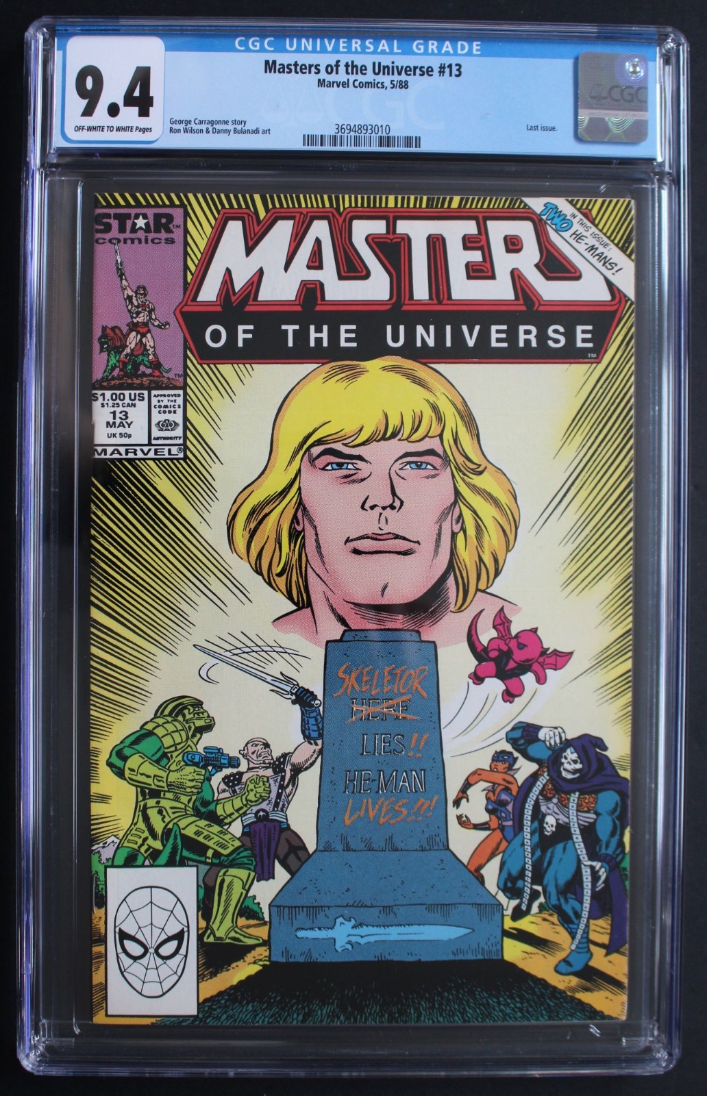 MASTERS OF THE UNIVERSE 13 DEATH SKELETOR 1988 HE-MAN Lives Reboot Movie CGC 9.4 MASTERS OF THE UNIVERSE 13 DEATH SKELETOR 1988 HE-MAN Lives Reboot Movie CGC 9.4