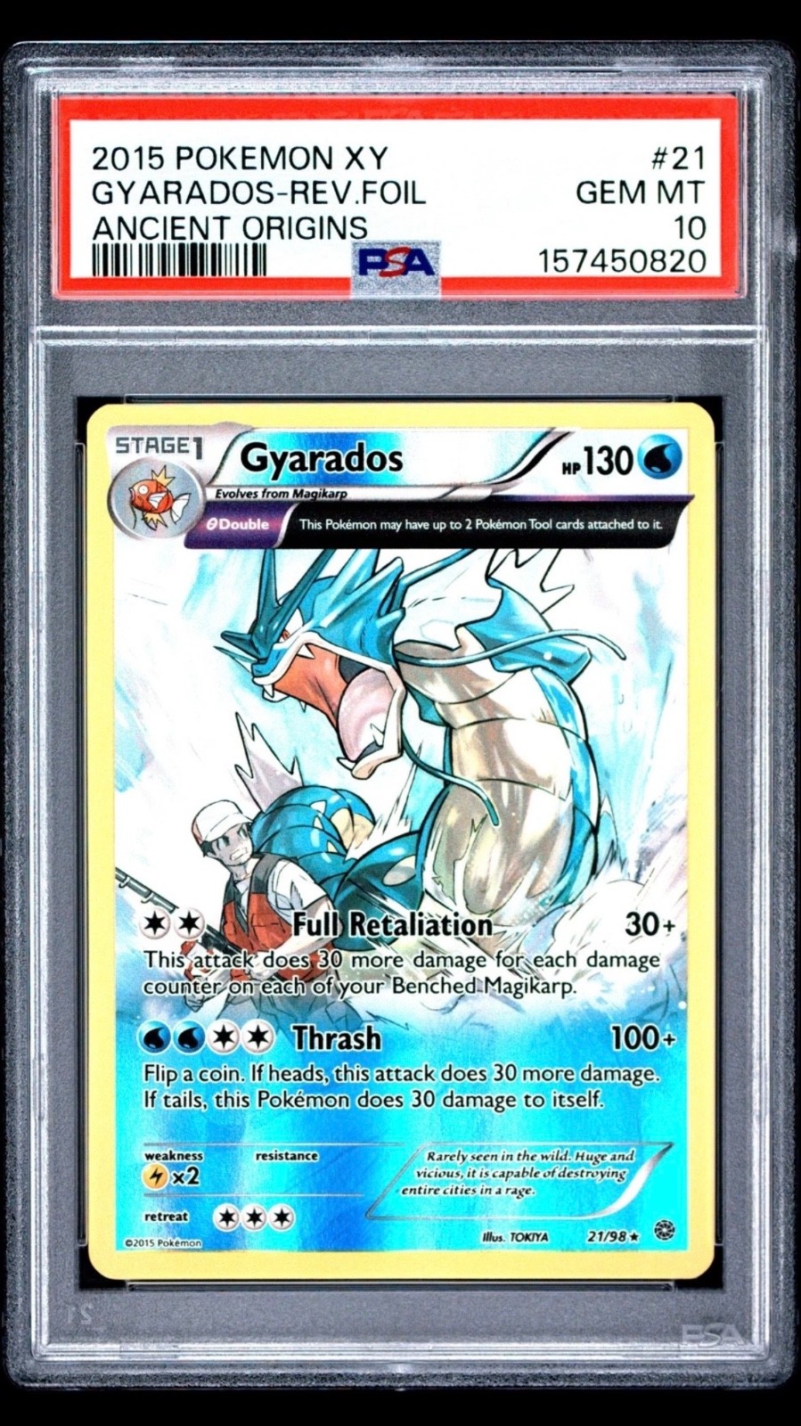 PSA 10 GYARADOS 21/98 | XY Ancient Origins Full Art Pokemon Card POP 98