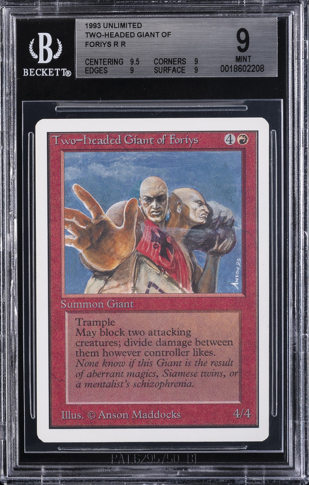 1993 UNLIMITED R R TWO HEADED GIANT OF FORIYS BGS 9 1993 UNLIMITED R R TWO HEADED GIANT OF FORIYS BGS 9