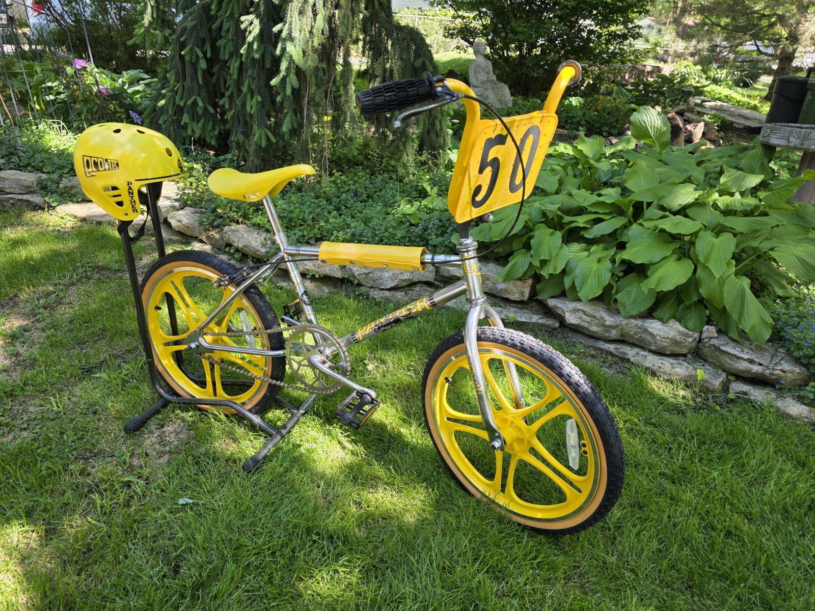 CYC PANTHER Old School Vintage 79 BMX Chrome Yellow Freewheel COMPETITION Racing