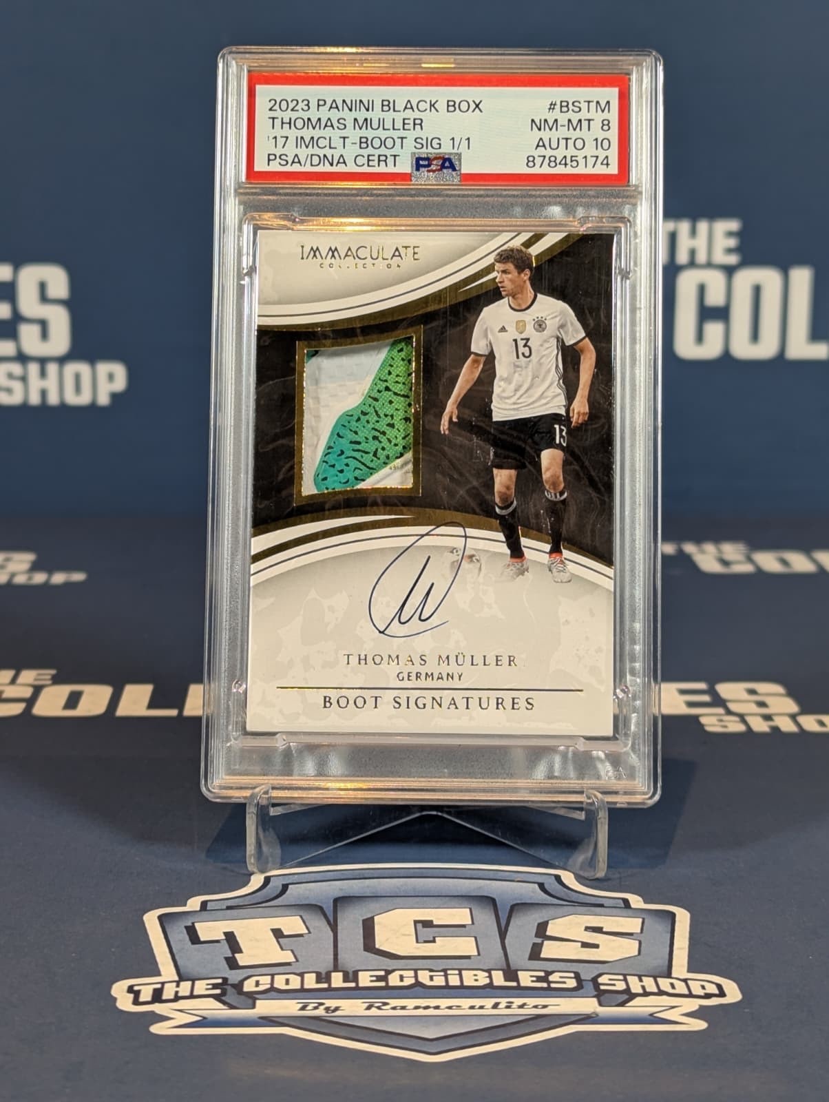Thomas Muller Autograph Boot Relic 1/1 PSA 10 - Germany - Panini 2023 Thomas Muller Autograph Boot Relic 1/1 PSA 10 - Germany - Panini 2023