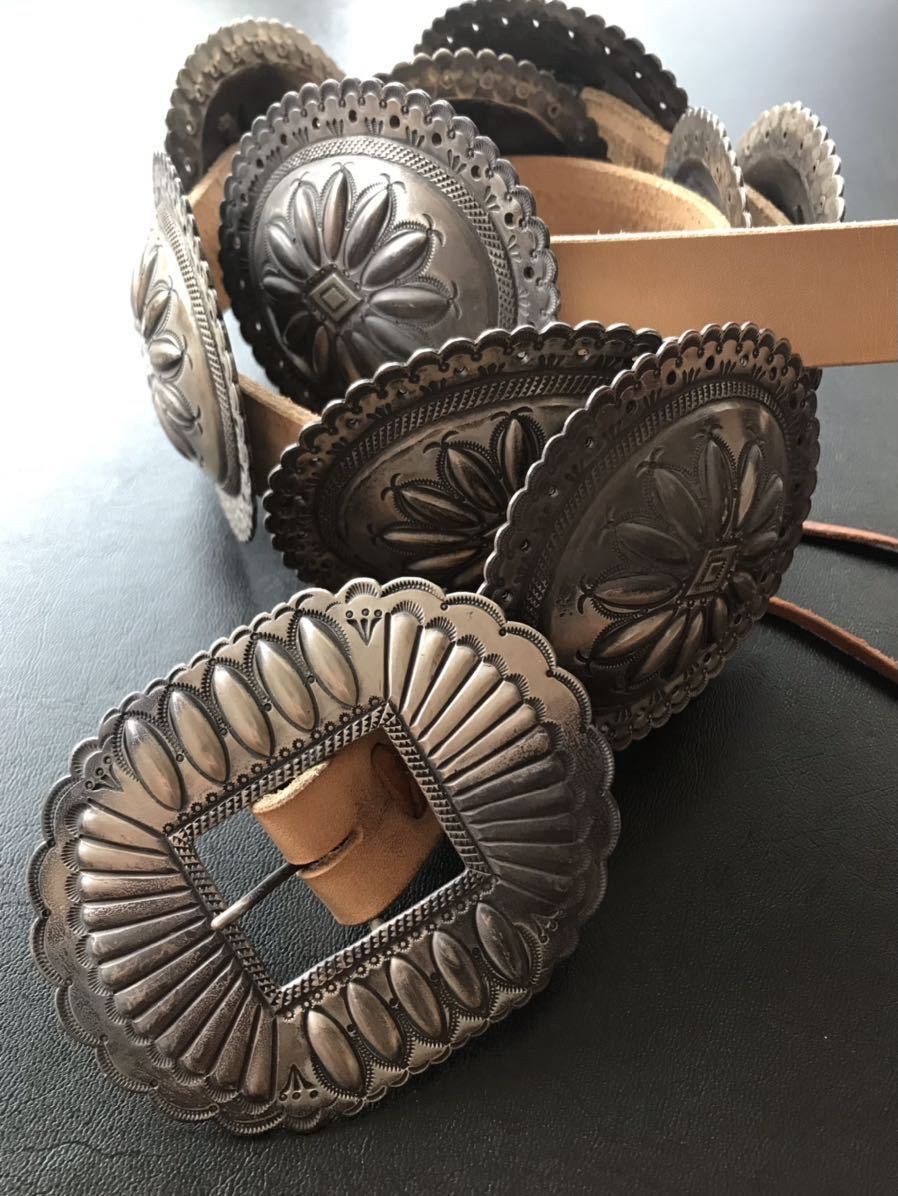 NAVAJO PERRY SHORTY Large Concho Belt Rare Navajo Indian Jewelry Hopi JAPAN JP