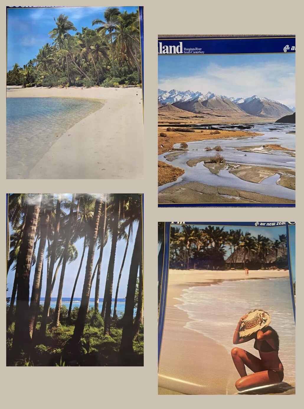 Air New Zealand Airline Promo Posters Tahiti Fiji Cook Island 1980s 36x26 Air New Zealand Airline Promo Posters Tahiti Fiji Cook Island 1980s 36x26