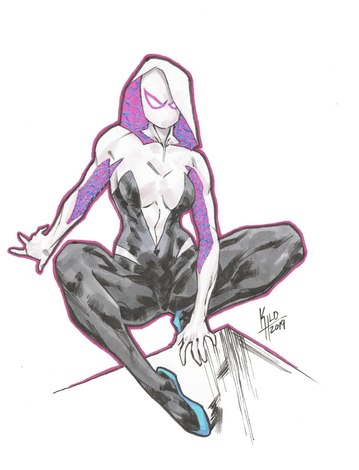 Spider Gwen Original Art | Kilo Harrison | Marvel Comics Spiderman Spiderverse 