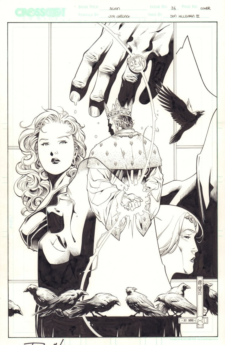 Scion #36 Cover - CrossGen - 2003 Signed art by Jim Cheung