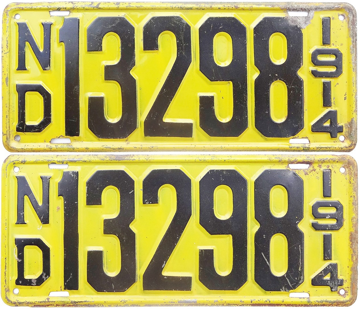 1914 NORTH DAKOTA license plate PAIR (GIBBY VERY GOOD) 1914 NORTH DAKOTA license plate PAIR (GIBBY VERY GOOD)