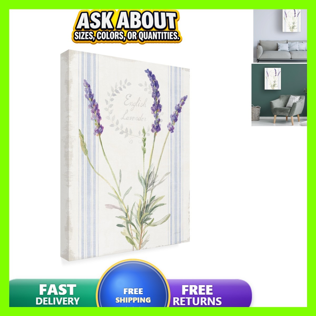 Trademark Fine Art Danhui Nai 'floursack Lavender IV' Canvas Art