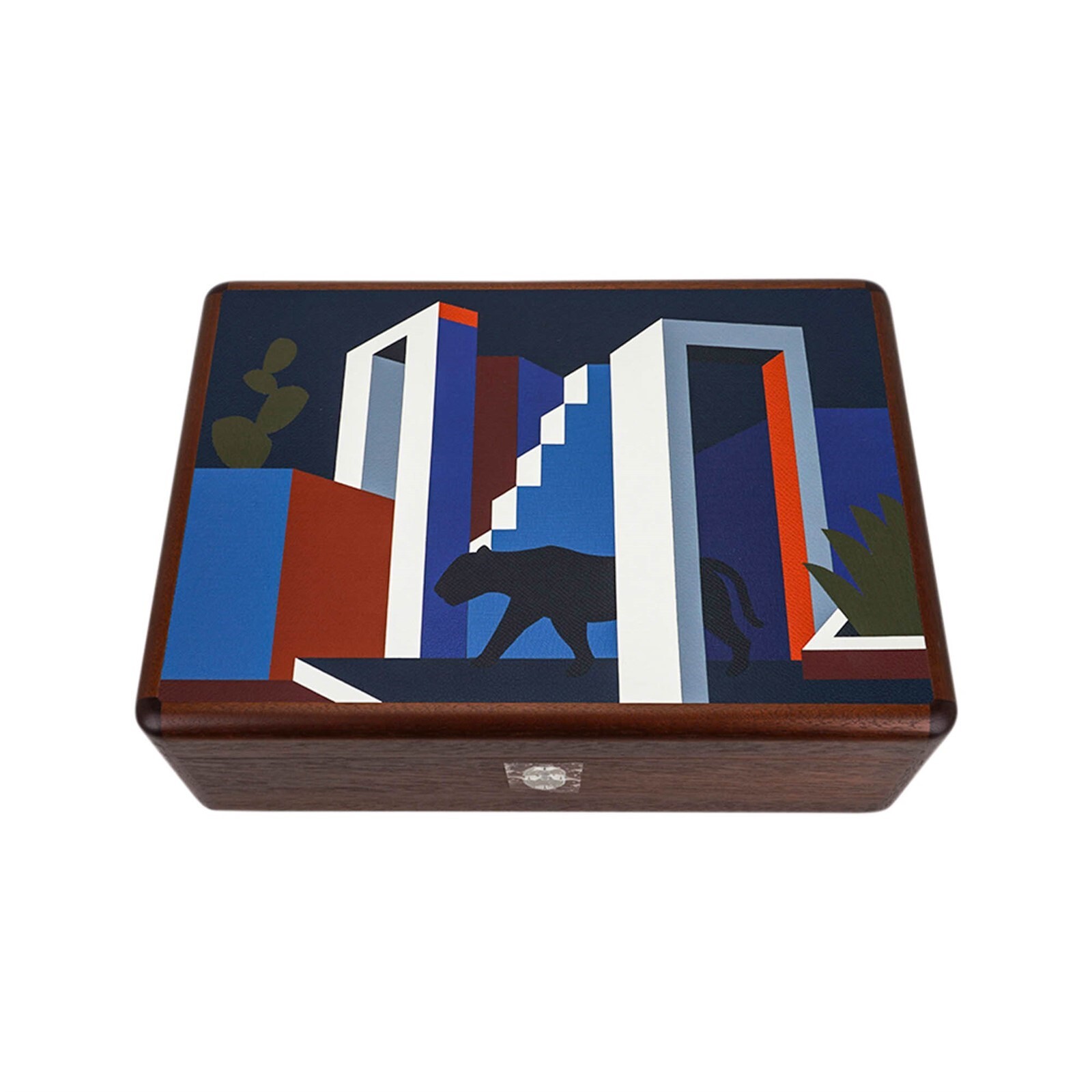 Hermes Casaque Felin Dans Un Jardin Mexicain Cigar Box Blue de Malte Hermes Casaque Felin Dans Un Jardin Mexicain Cigar Box Blue de Malte