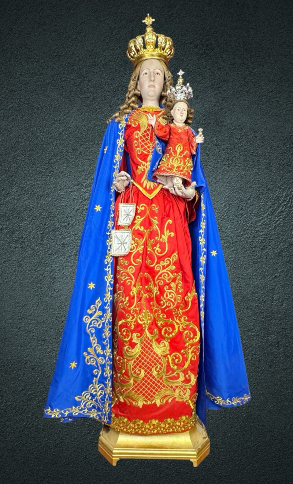 Statue Madonna Of Carmine Wearing Art Holy 70 7/8in Sakyamuni Santa Design Statue Madonna Of Carmine Wearing Art Holy 70 7/8in Sakyamuni Santa Design