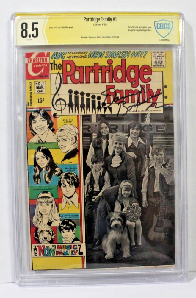 CBCS 8.5  VF+ ,  Charlton The Partridge Family #1, 1971, Signed Danny Bonaduce
