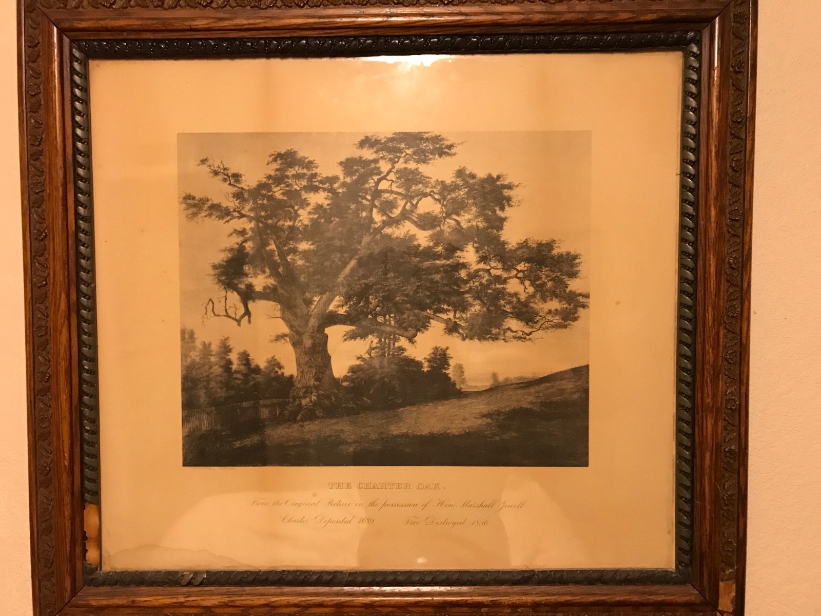 Connecticut Charter Oak Picture and Frame Connecticut Charter Oak Picture and Frame