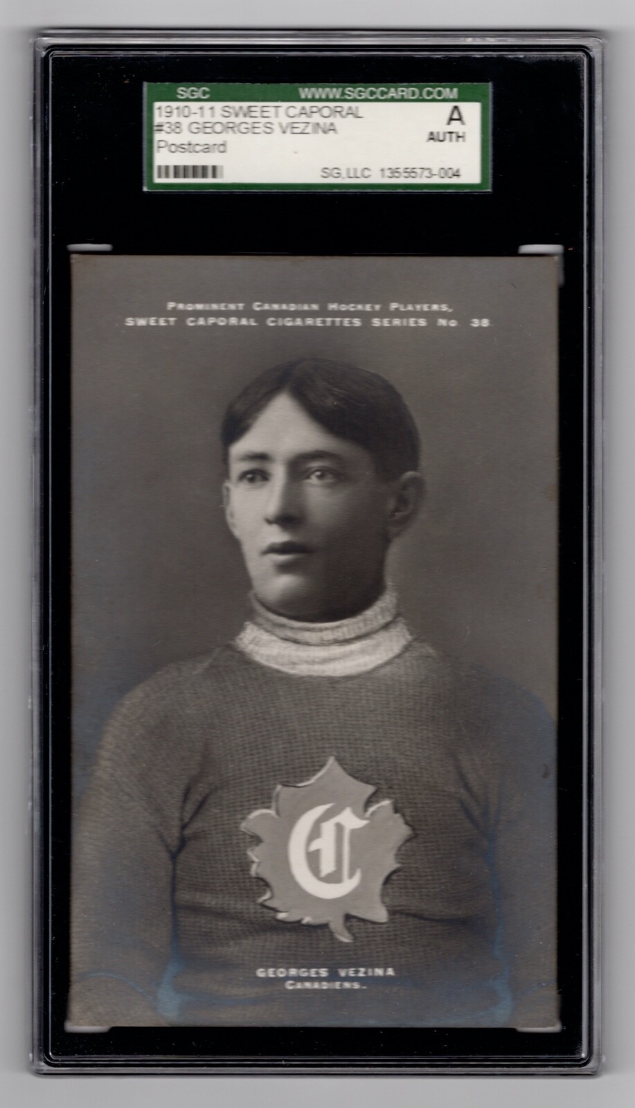 SGC (Authentic) GEORGES VEZINA 1910 Sweet Caporal Card Postcard EXTREMELY RARE