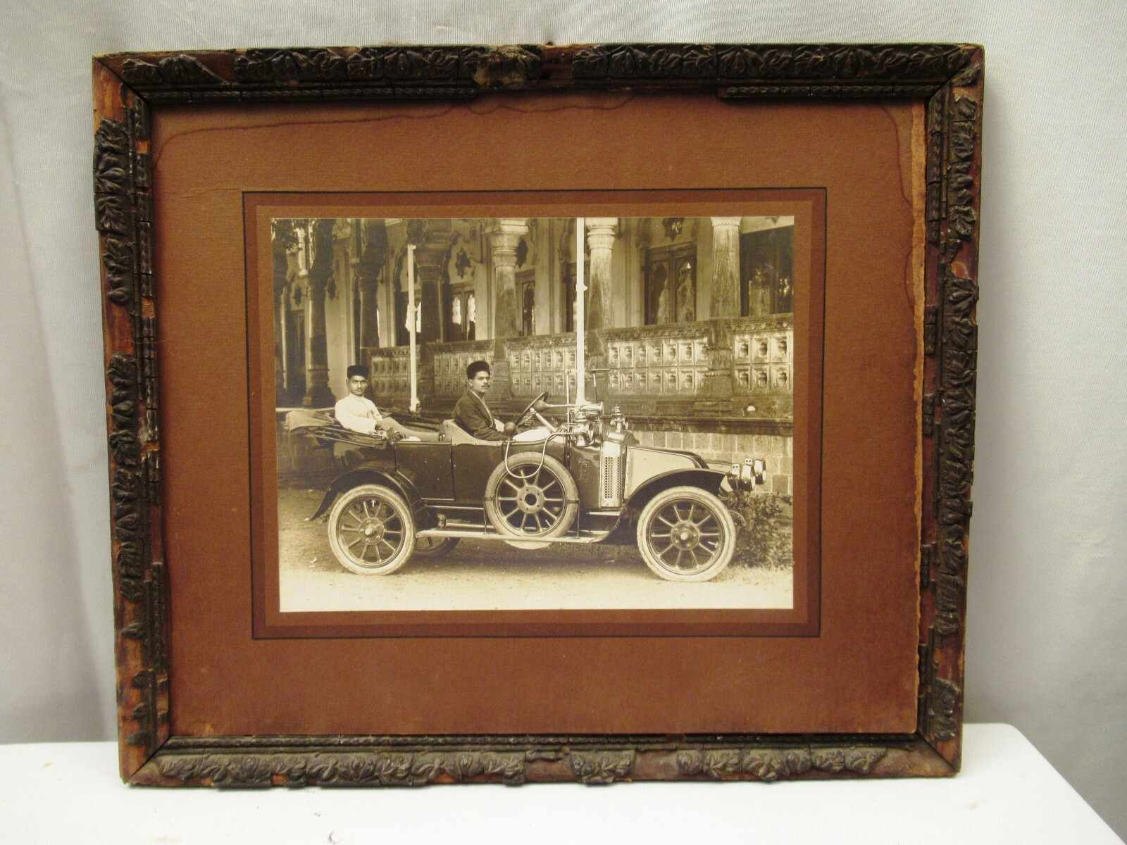 Antique Photograph Vintage Motor Car Indian Nagarsheth Wealthy People Merchant