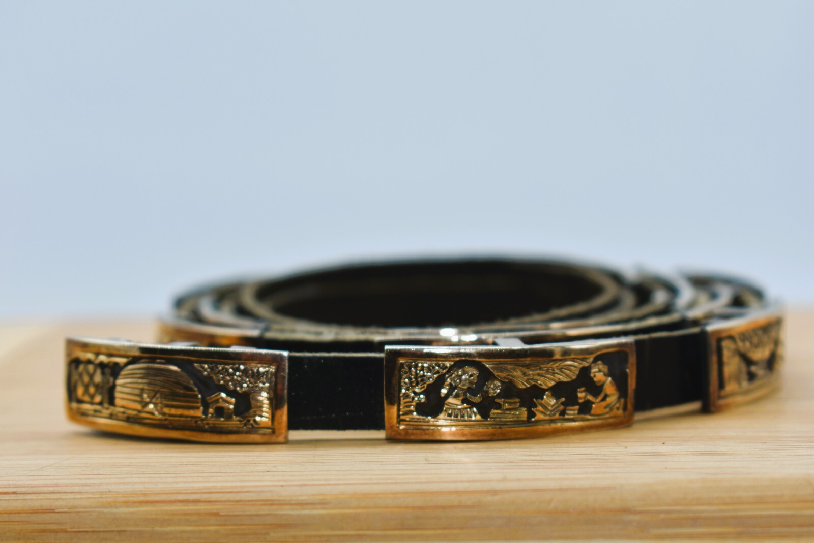 Tillie Jon Navajo 14 K Yellow Gold & Sterling Silver Storyteller Hat Band Tillie Jon Navajo 14 K Yellow Gold & Sterling Silver Storyteller Hat Band