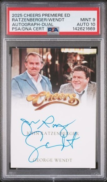 Cheers Autographs - John Ratzenberger / George Wendt 2025 PSA 9/10 Cheers Autographs - John Ratzenberger / George Wendt 2025 PSA 9/10