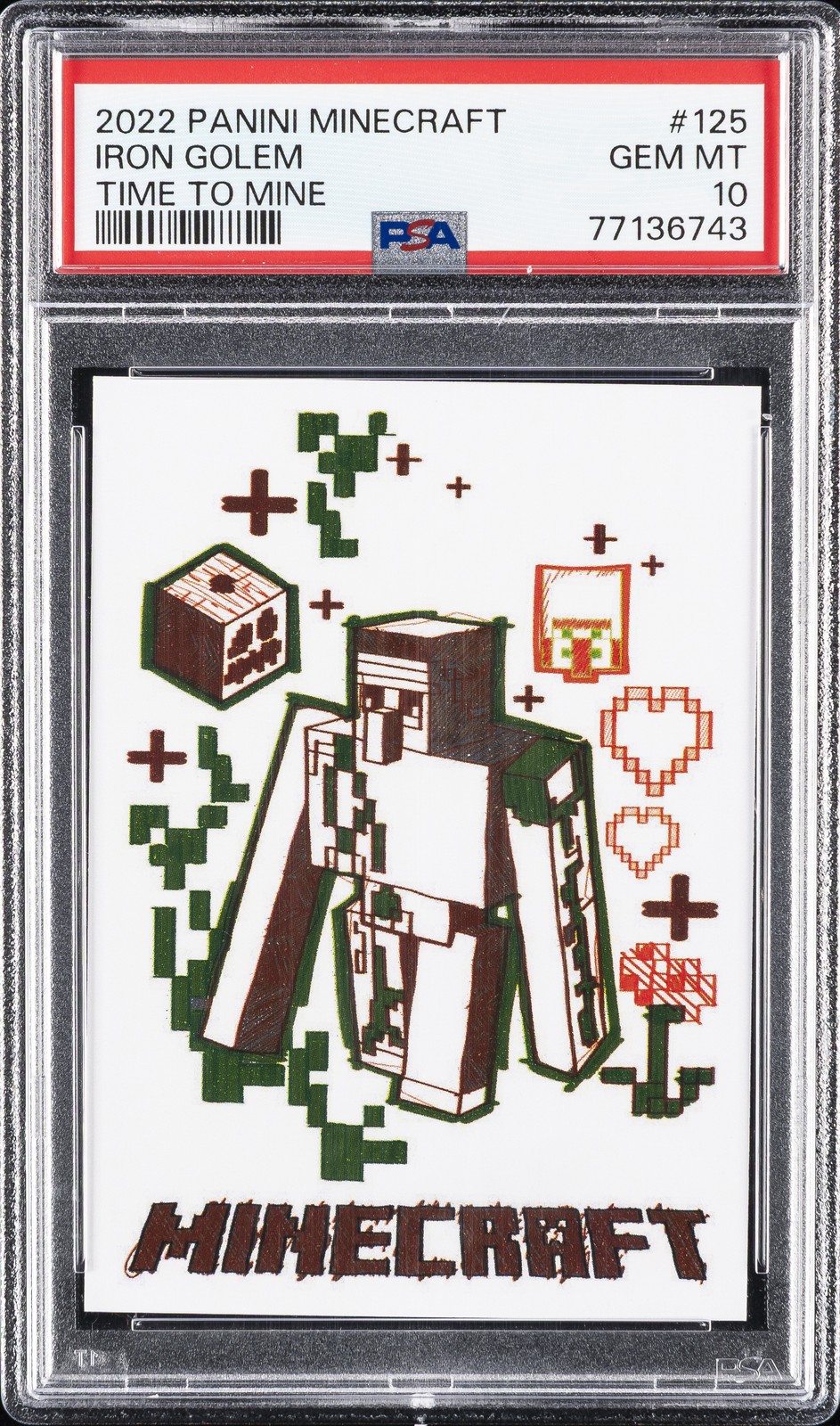 2022 PANINI MINECRAFT TIME TO MINE #125 IRON GOLEM PSA 10 2022 PANINI MINECRAFT TIME TO MINE #125 IRON GOLEM PSA 10