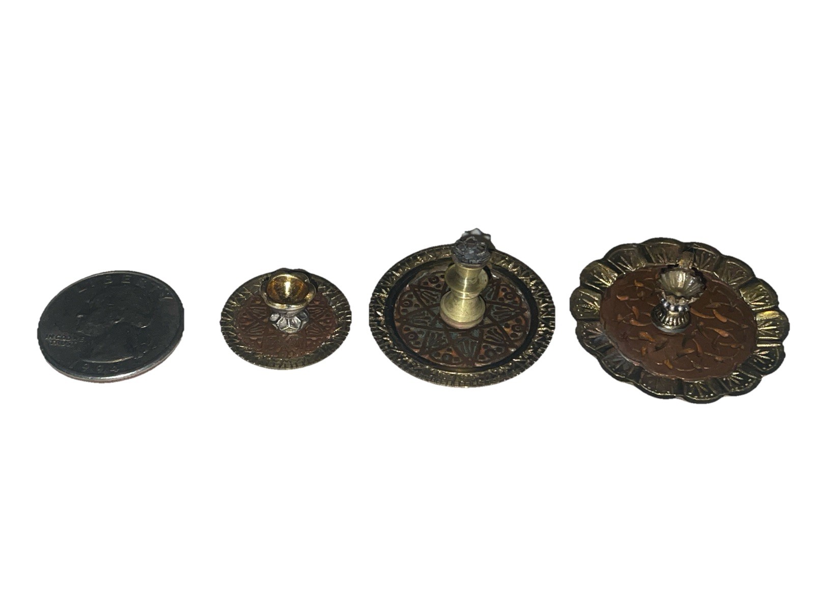 Eugene Kupjack Miniature Brass Goblet & Plates Lot – Collectible Art￼