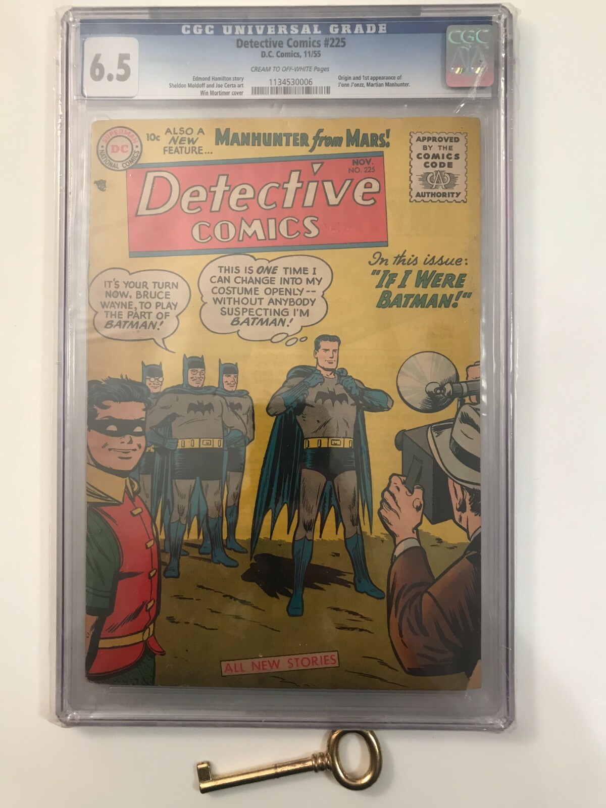 Detective Comics #225 CGC 6.5 Origin & 1st J'onn J'onzz Martian Manhunter DC KEY