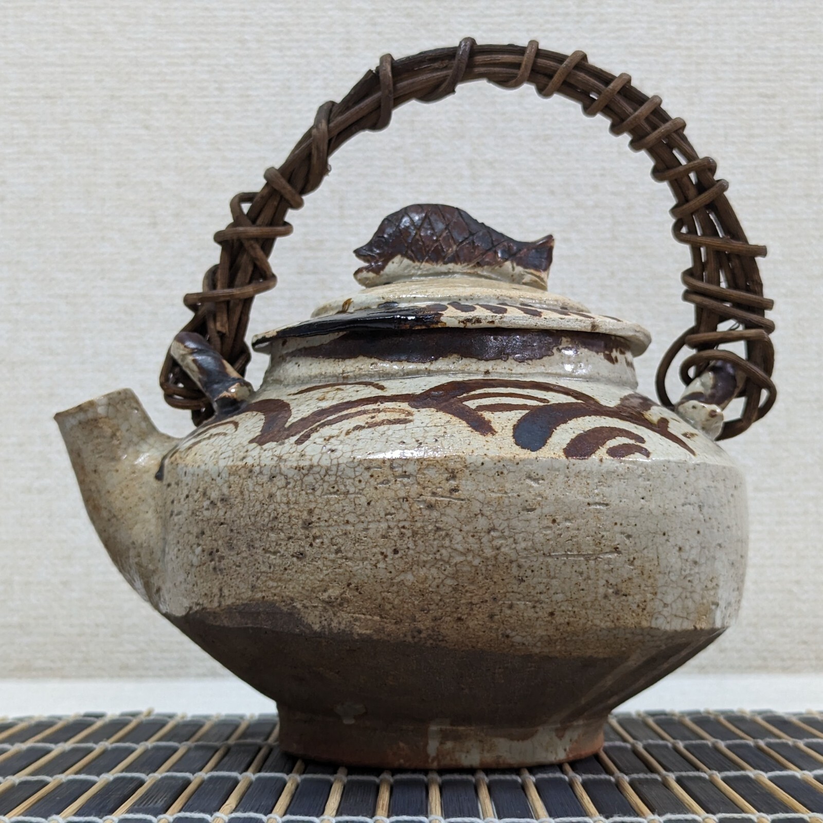 Vintage Japanese Shino Ceramic Studio Pottery Teapot KITAOJI ROSANJIN Japan Vintage Japanese Shino Ceramic Studio Pottery Teapot KITAOJI ROSANJIN Japan