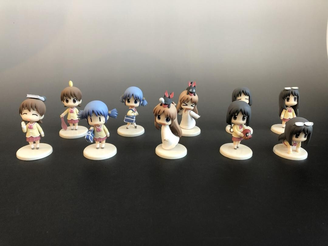 Nichijou My Ordinary Life Toys Works Chara-Ani Figure Set of 10 Niitengo W/BOX