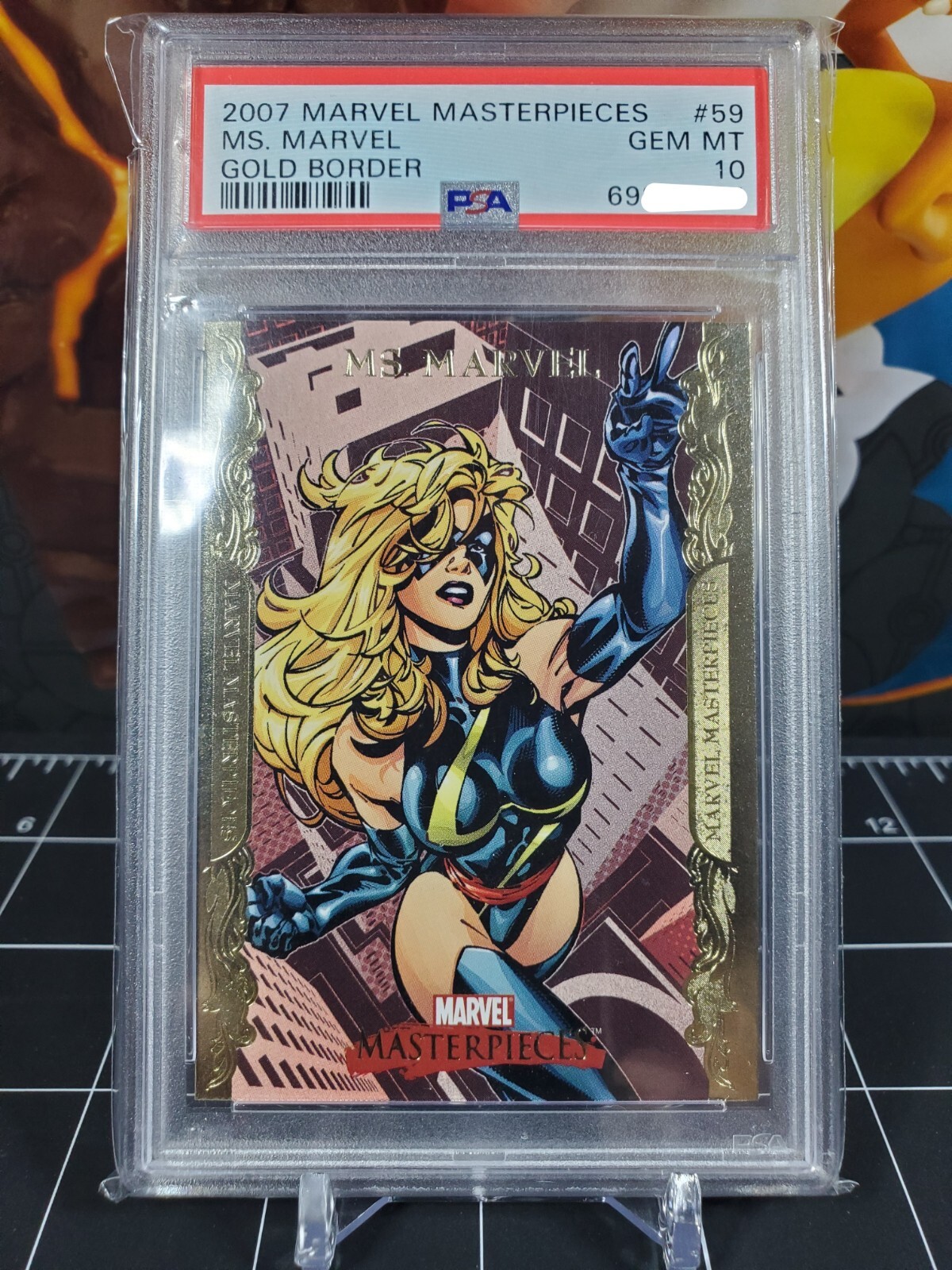 POP 1 Ms. Marvel #59 Gold Border 2007 Marvel Masterpieces PSA 10 POP 1 Ms. Marvel #59 Gold Border 2007 Marvel Masterpieces PSA 10