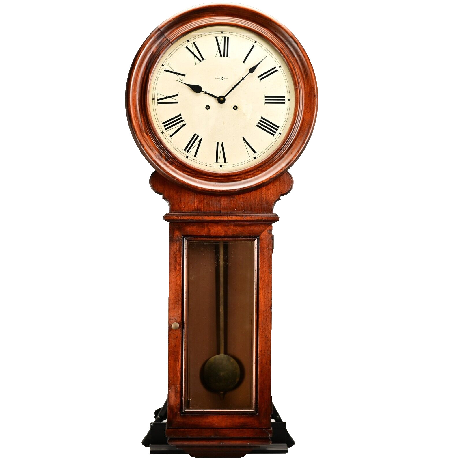 HOWARD MILLER Original Vintage Signed Tall Chiming Striking Regulator Wall Clock HOWARD MILLER Original Vintage Signed Tall Chiming Striking Regulator Wall Clock
