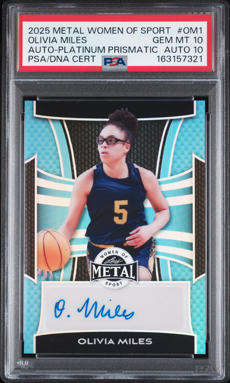 2025 LEAF METAL WOMEN OF SPORT AUTOS #OM1 OLIVIA MILES 3/8 PSA 10 AUTO 10 2025 LEAF METAL WOMEN OF SPORT AUTOS #OM1 OLIVIA MILES 3/8 PSA 10 AUTO 10