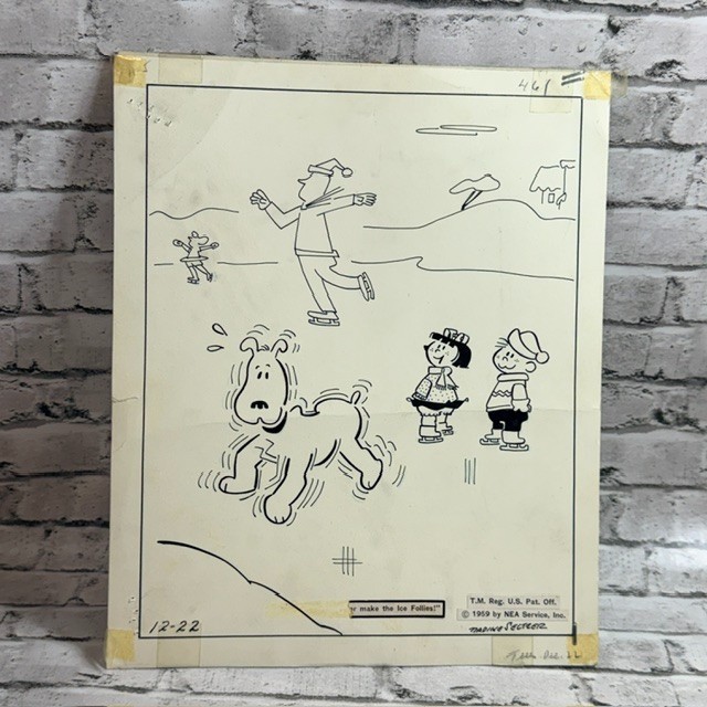 Nadine Seltzer Hand Drawn Comic Strip Sweetie Pie 1959 Sketch Ice Follies Vtg