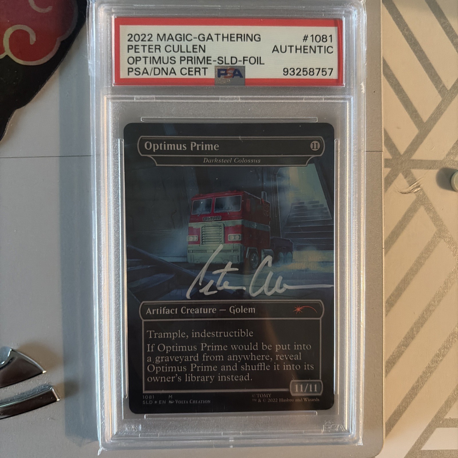 Transformers Optimus Prime Peter Cullen MTG SLD #1081 PSA double Auto RARE 🔥🔥 Transformers Optimus Prime Peter Cullen MTG SLD #1081 PSA double Auto RARE 🔥🔥
