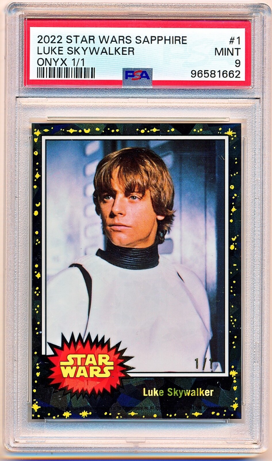 2022 Topps Star Wars Sapphire Luke Skywalker Onyx #1 (1/1) PSA 9 2022 Topps Star Wars Sapphire Luke Skywalker Onyx #1 (1/1) PSA 9