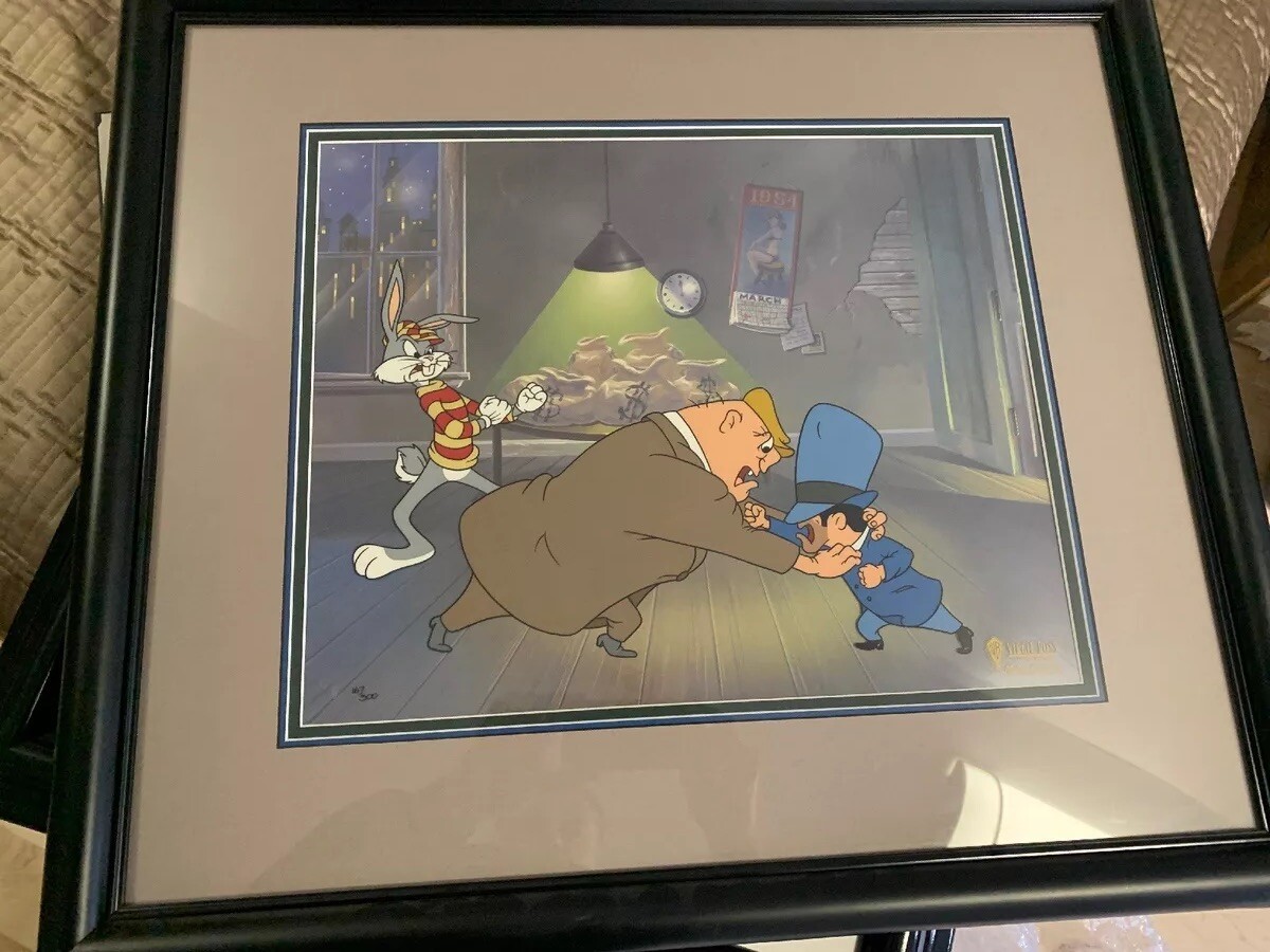 Bugs Bunny & signed Virgil Ross Bugs & Thugs And Signed Matching Drawing Bugs Bunny & signed Virgil Ross Bugs & Thugs And Signed Matching Drawing