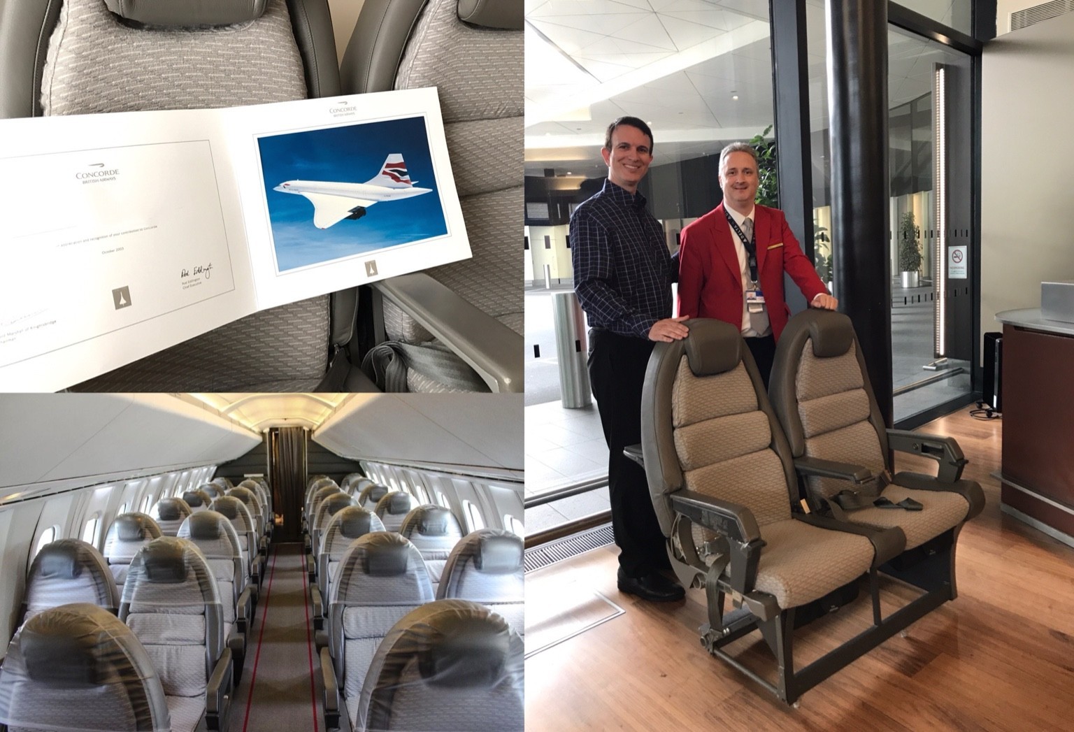 ORIGINAL CERTIFIED British Airways Concorde Original Passenger Seats Pair ORIGINAL CERTIFIED British Airways Concorde Original Passenger Seats Pair