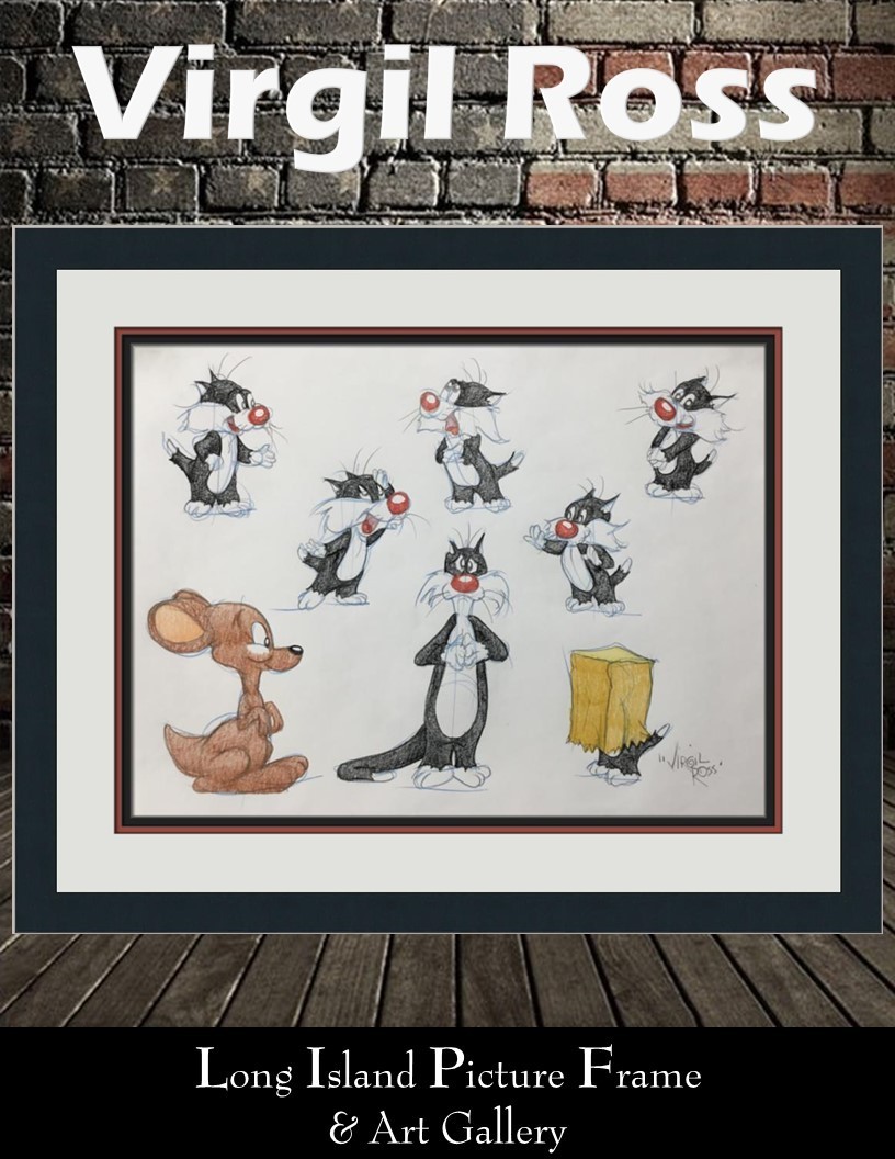 Virgil Ross Original Signed Model Sheet Drawing Sylvester Jr Hip Hop Framed V53 Virgil Ross Original Signed Model Sheet Drawing Sylvester Jr Hip Hop Framed V53