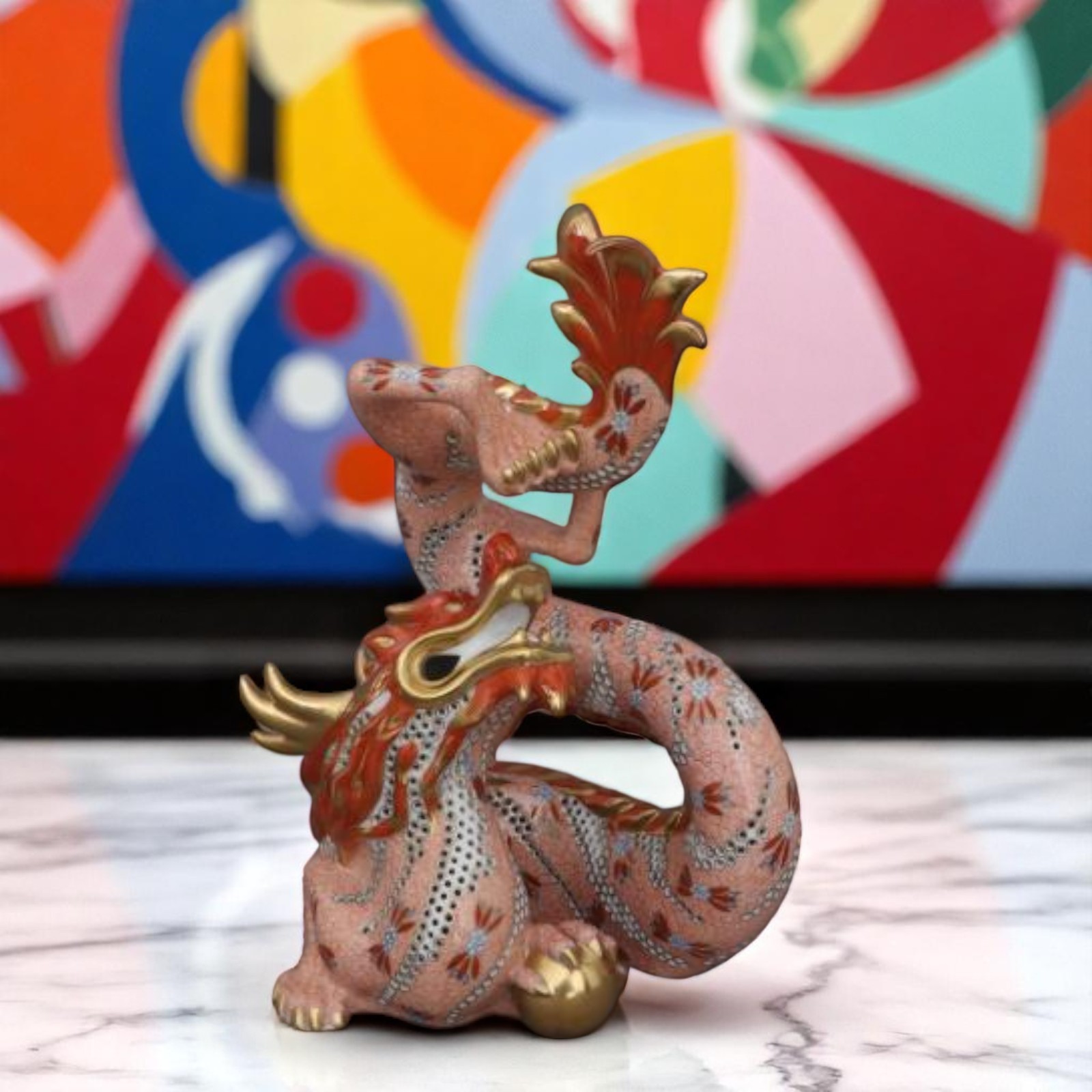 Herend Ascending Dragon Openwork Porcelain Figurine 15999091SP1232 – Handcrafted Herend Ascending Dragon Openwork Porcelain Figurine 15999091SP1232 – Handcrafted