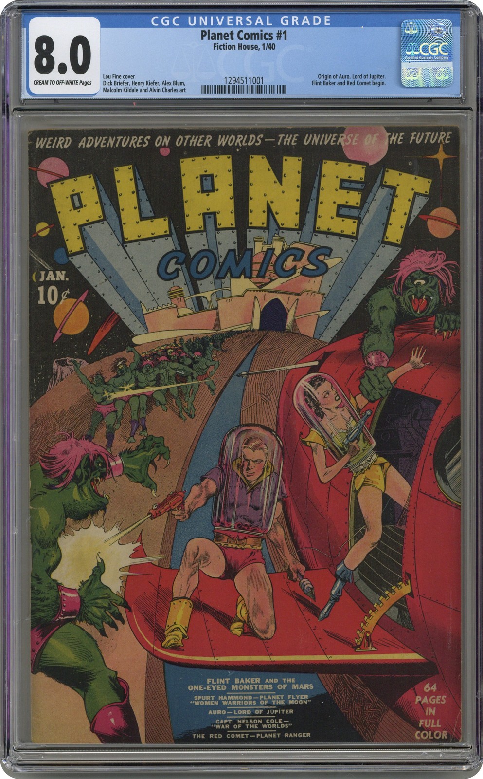 Planet Comics #1 CGC 8.0 1940 1294511001
