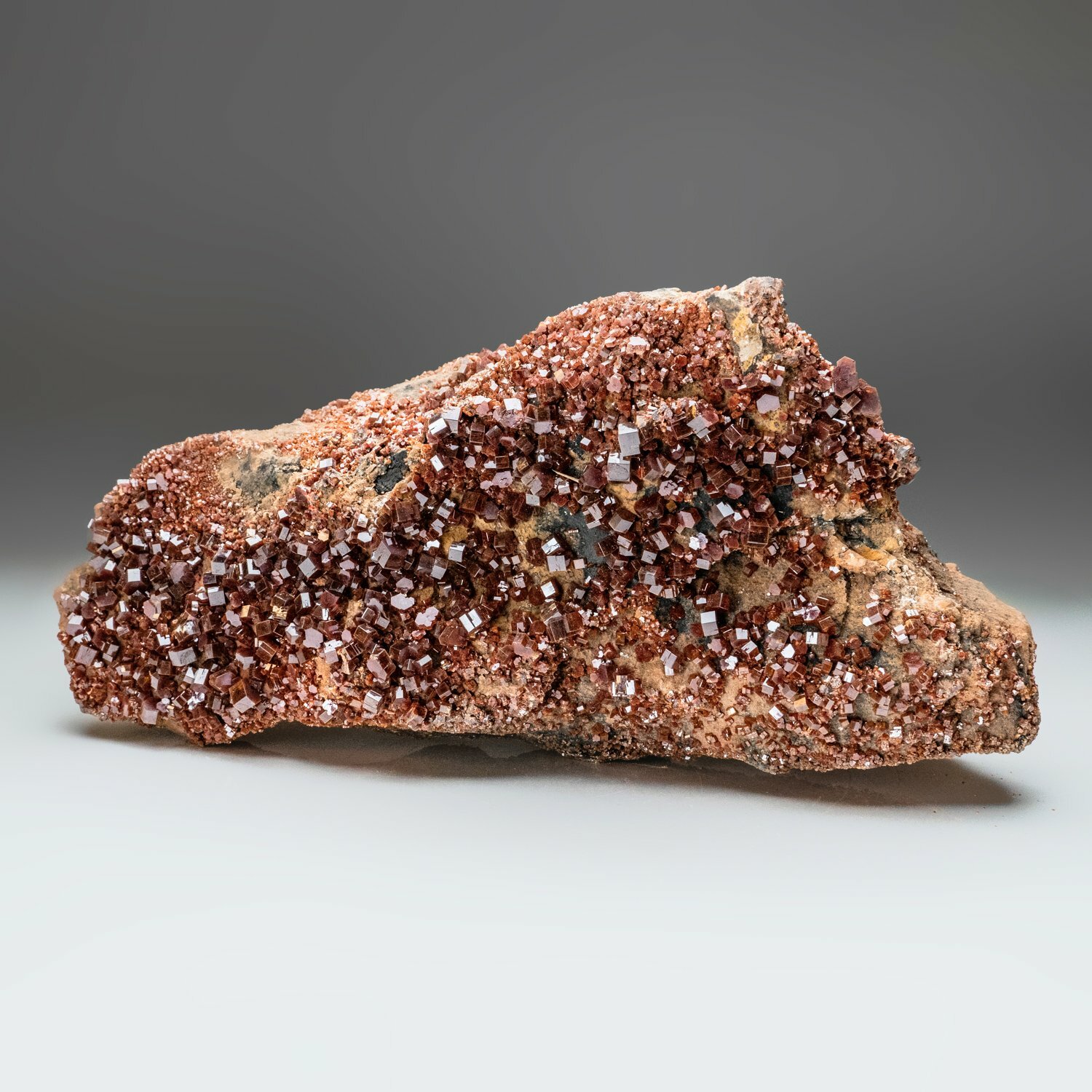 Vanadinite Crystal Cluster with Barite Matrix from Mibladen, Morocco Vanadinite Crystal Cluster with Barite Matrix from Mibladen, Morocco