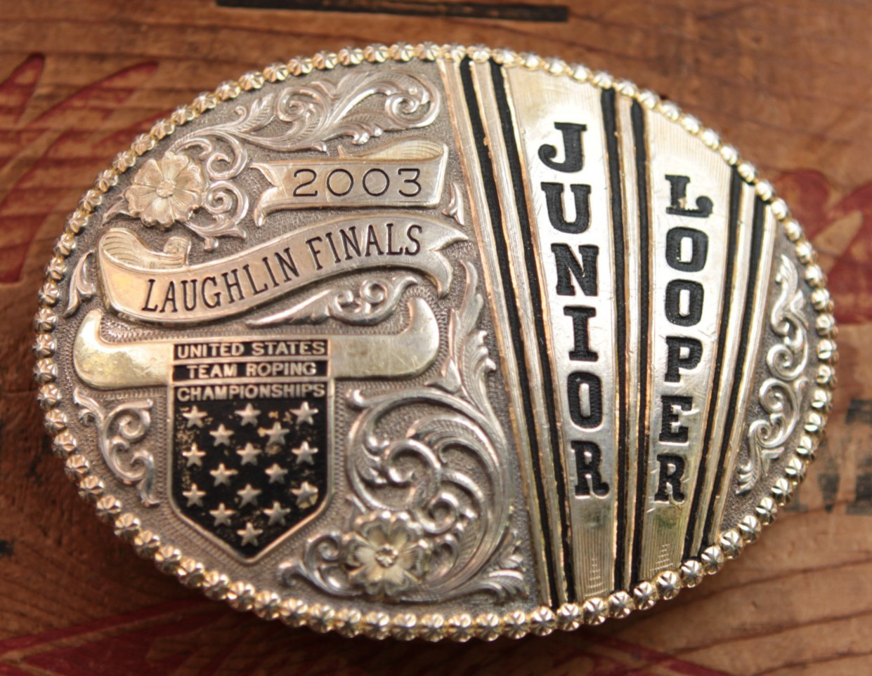Gist Solid Bronze USTRC Junior Looper Western Trophy Cowboy Belt Buckle Gist Solid Bronze USTRC Junior Looper Western Trophy Cowboy Belt Buckle